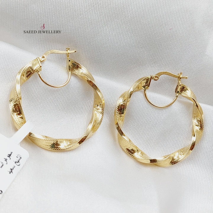 18K Gold Hoop Earrings by Saeed Jewelry - Image 2