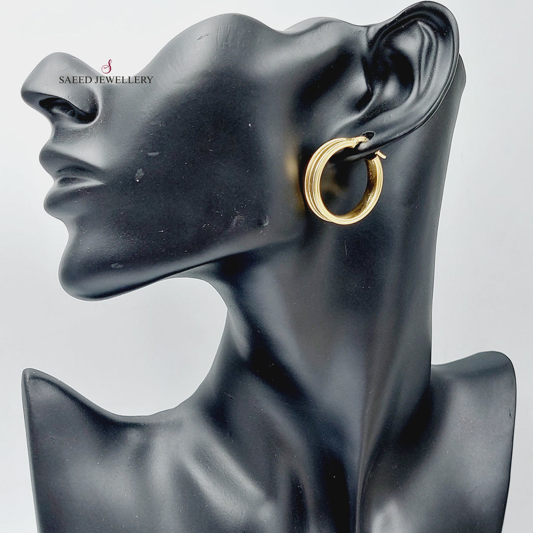 18K Gold Hoop Earrings by Saeed Jewelry - Image 3