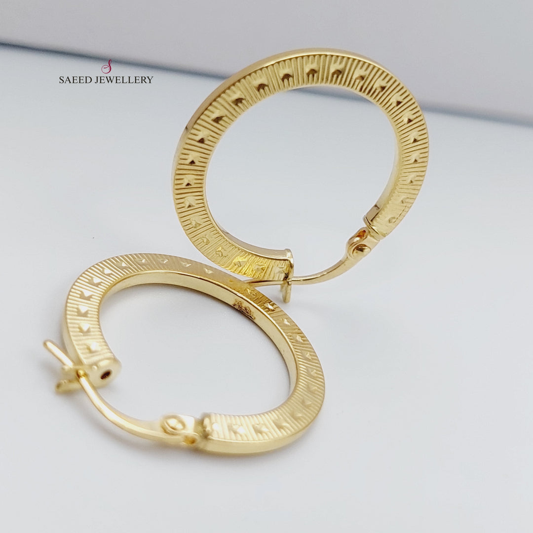 18K Gold Hoop Earrings by Saeed Jewelry - Image 2