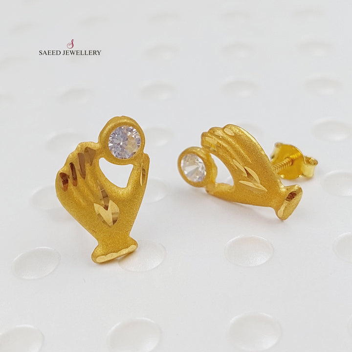 18K Gold Screw Earrings by Saeed Jewelry - Image 9