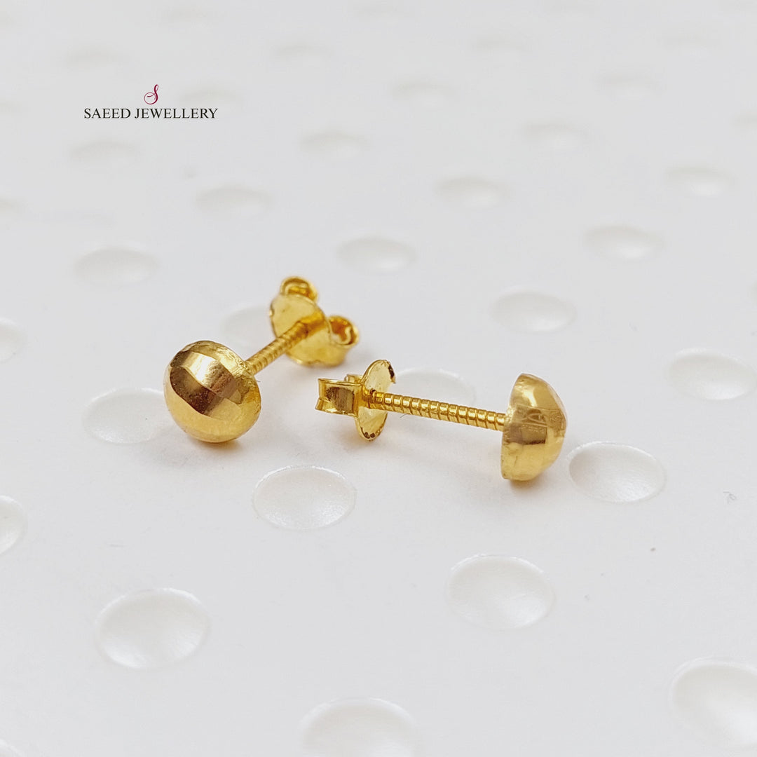 18K Gold Screw Earrings by Saeed Jewelry - Image 3