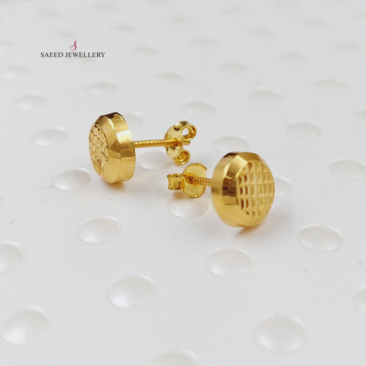 18K Gold Screw Earrings by Saeed Jewelry - Image 5