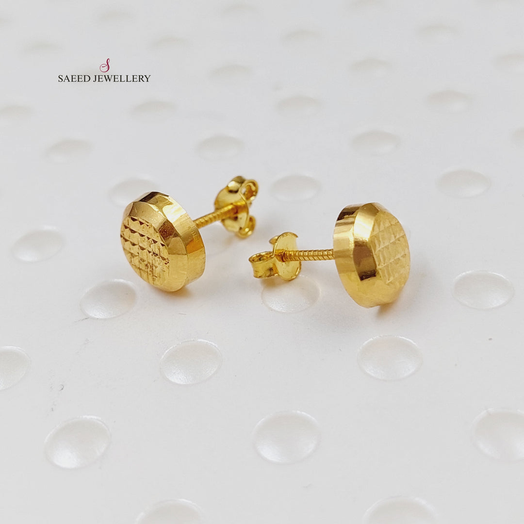 18K Gold Screw Earrings by Saeed Jewelry - Image 9