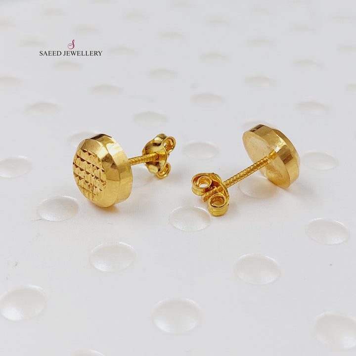 18K Gold Screw Earrings by Saeed Jewelry - Image 1