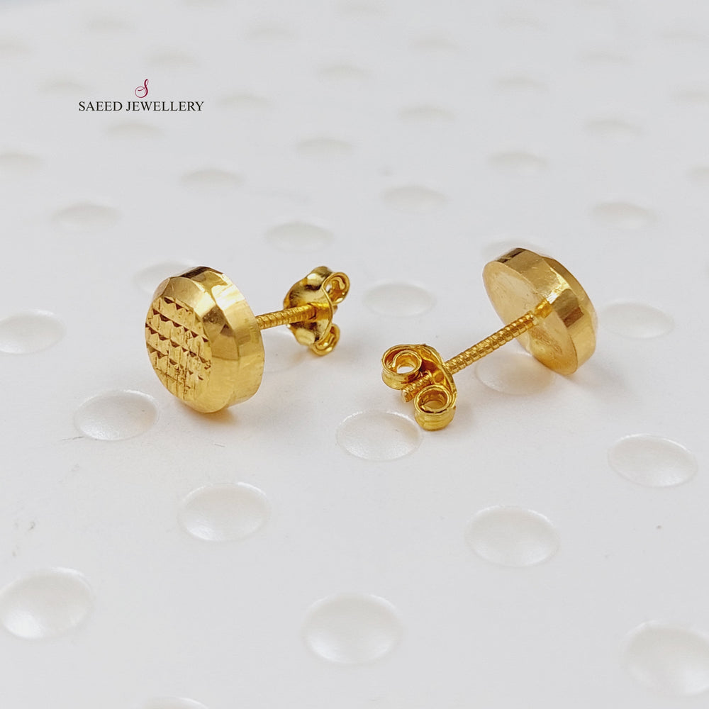 18K Gold Screw Earrings by Saeed Jewelry - Image 2