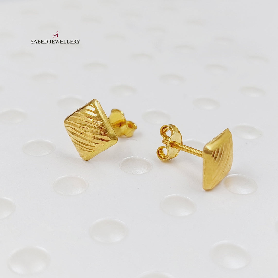 18K Gold Screw Earrings by Saeed Jewelry - Image 4