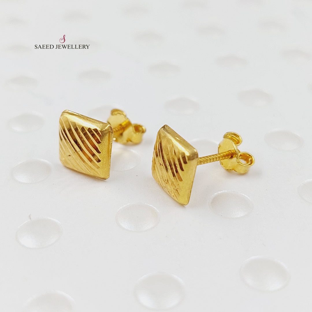 18K Gold Screw Earrings by Saeed Jewelry - Image 5