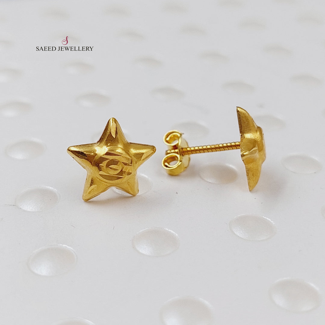 18K Gold Screw Earrings by Saeed Jewelry - Image 6