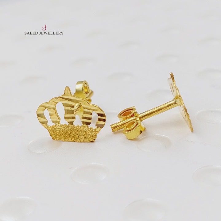 18K Gold Screw Earrings by Saeed Jewelry - Image 5