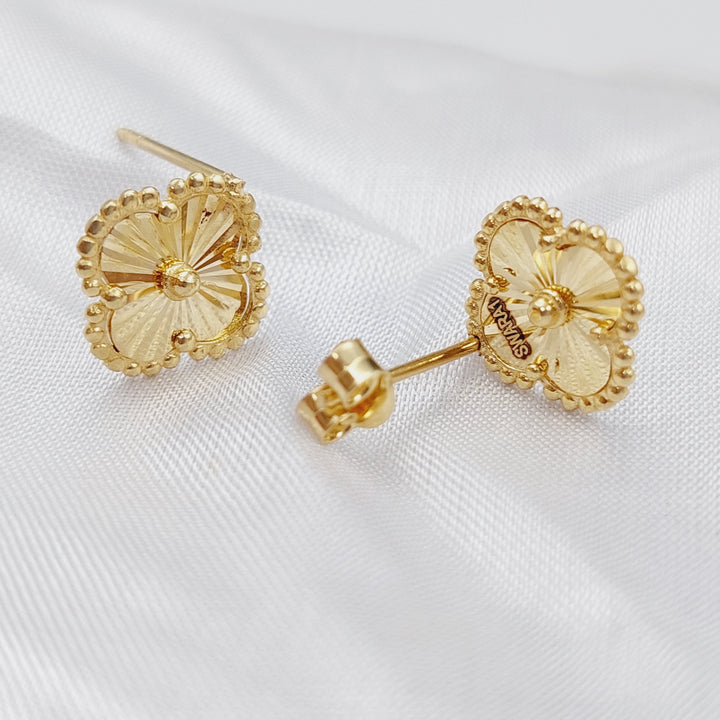 18K Gold 18K Screw Clover Earrings by Saeed Jewelry - Image 1