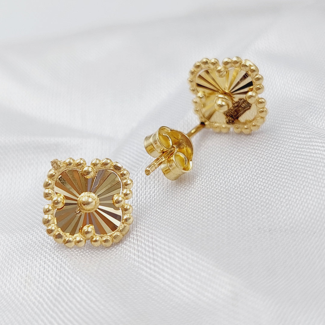 18K Gold 18K Screw Clover Earrings by Saeed Jewelry - Image 4