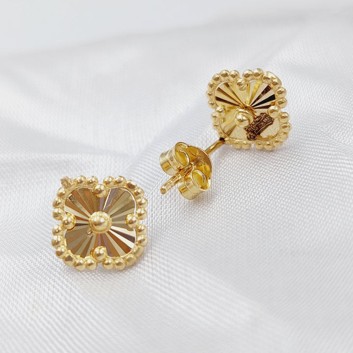 18K Gold 18K Screw Clover Earrings by Saeed Jewelry - Image 5