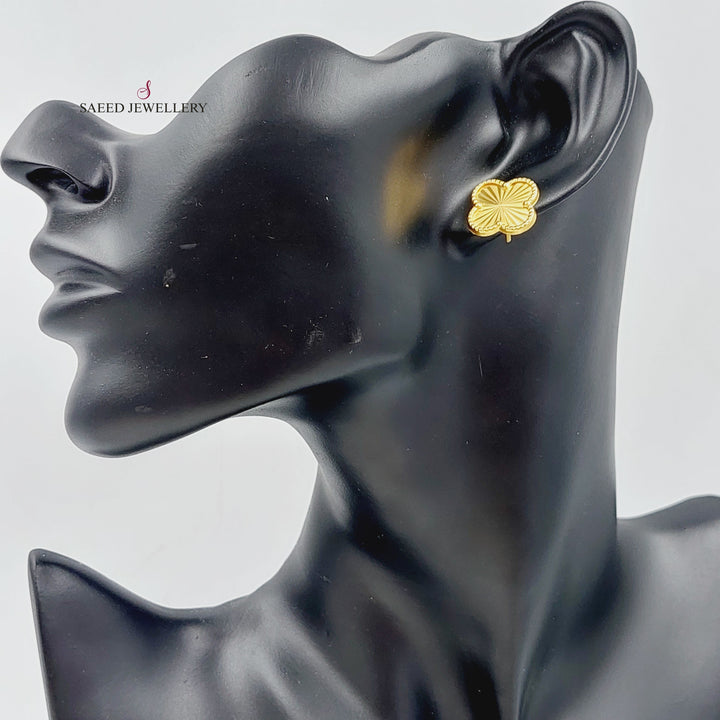 18K Gold 18K Clover Earrings by Saeed Jewelry - Image 3