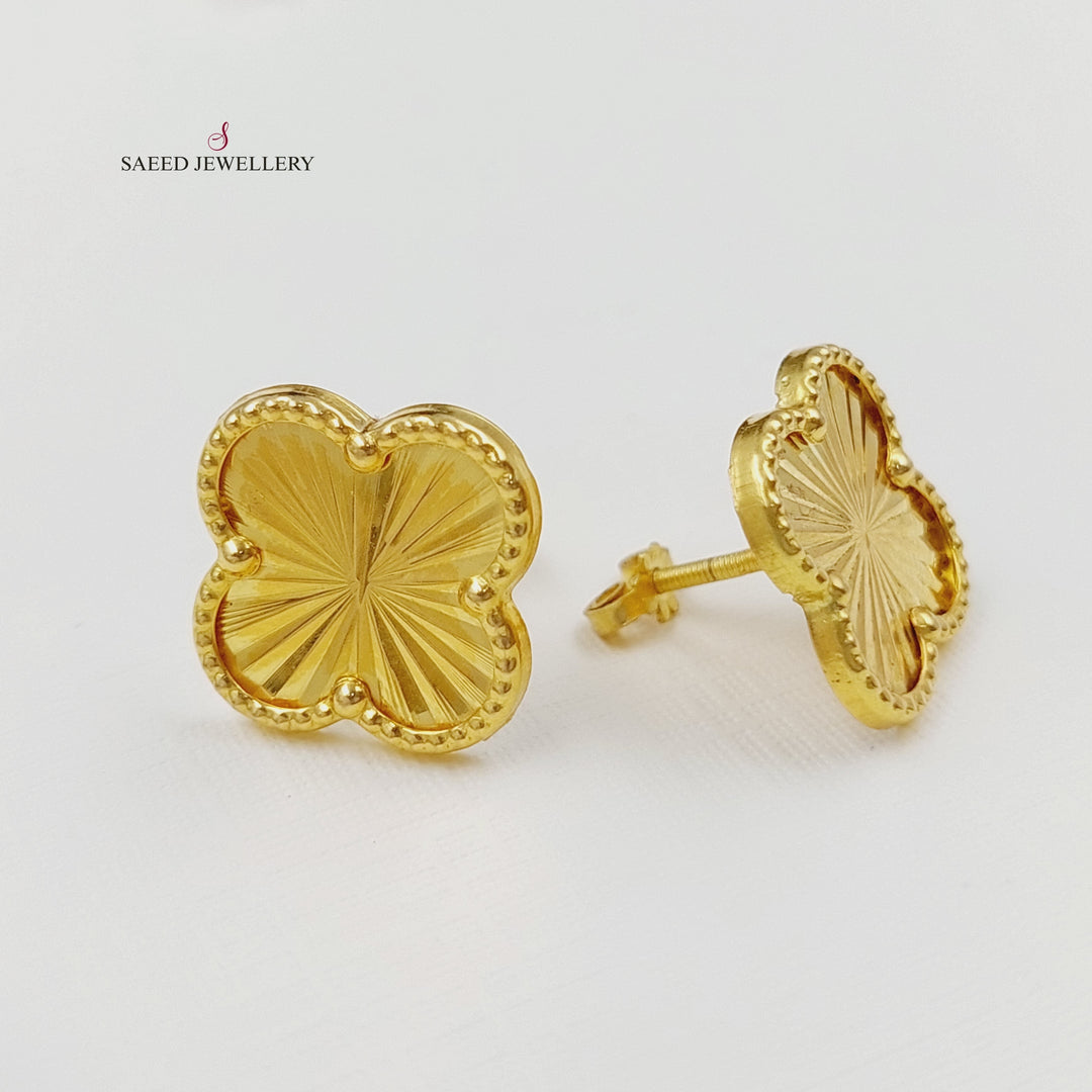 18K Gold 18K Clover Earrings by Saeed Jewelry - Image 1