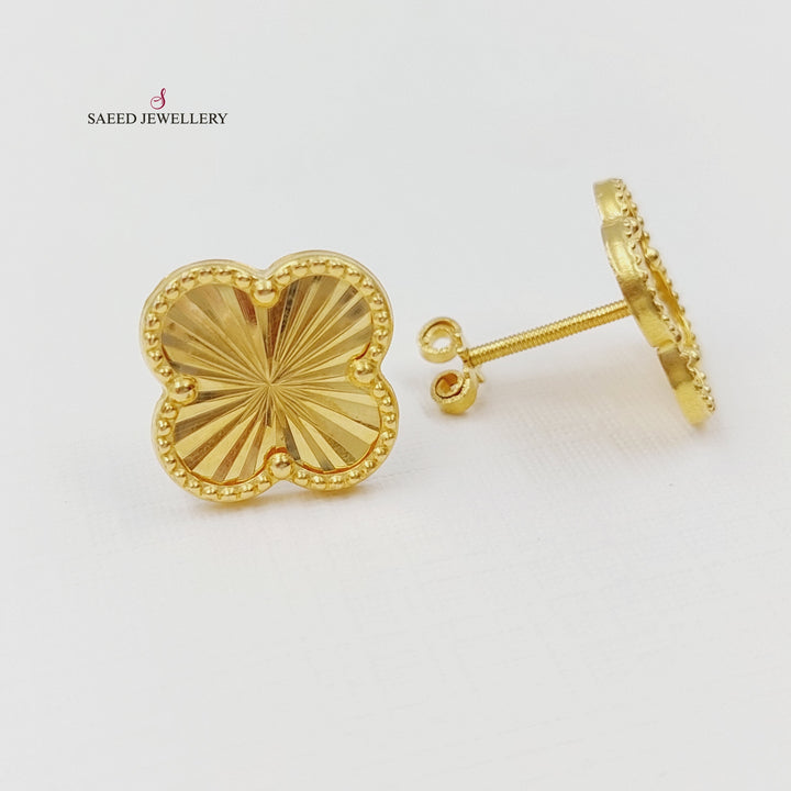 18K Gold 18K Clover Earrings by Saeed Jewelry - Image 4