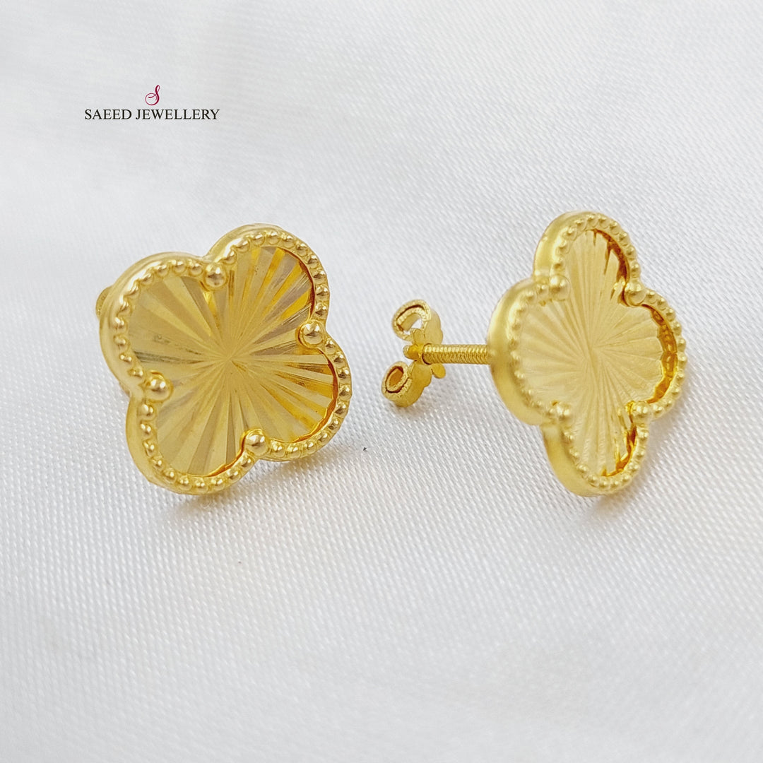 18K Gold 18K Clover Earrings by Saeed Jewelry - Image 8