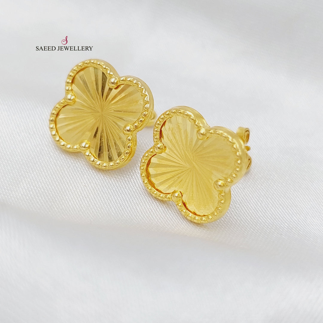 18K Gold 18K Clover Earrings by Saeed Jewelry - Image 7