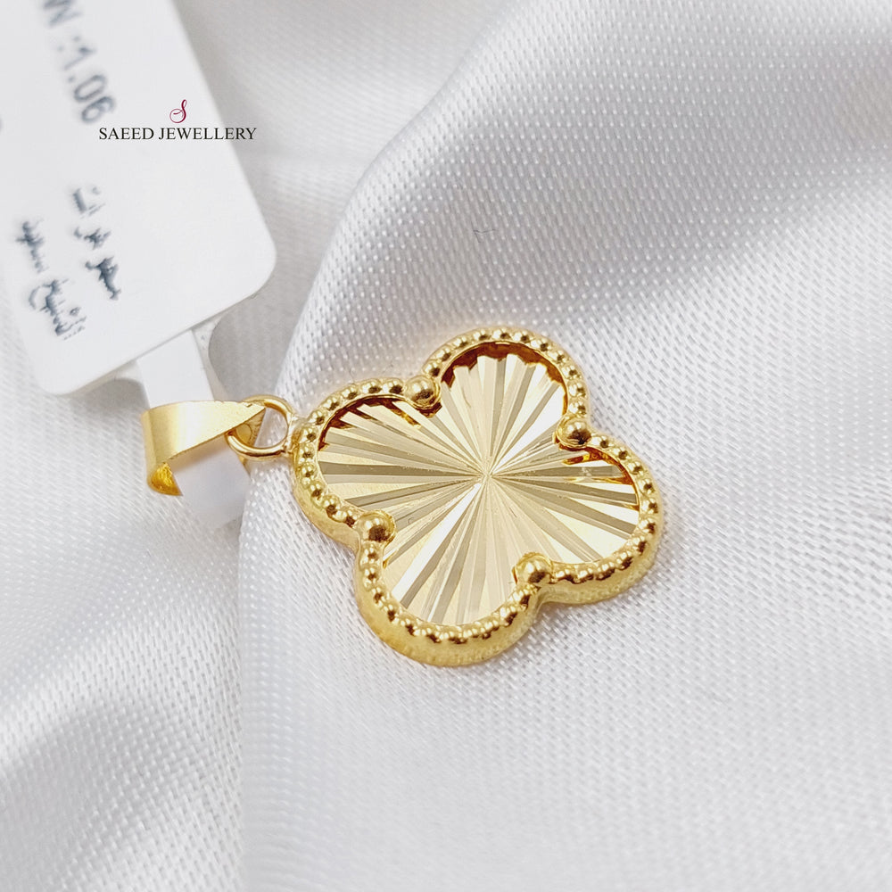 18K Gold 18K Clover Pendant by Saeed Jewelry - Image 2