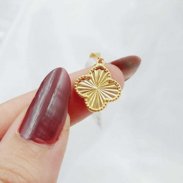 18K Gold 18K Clover Pendant by Saeed Jewelry - Image 2