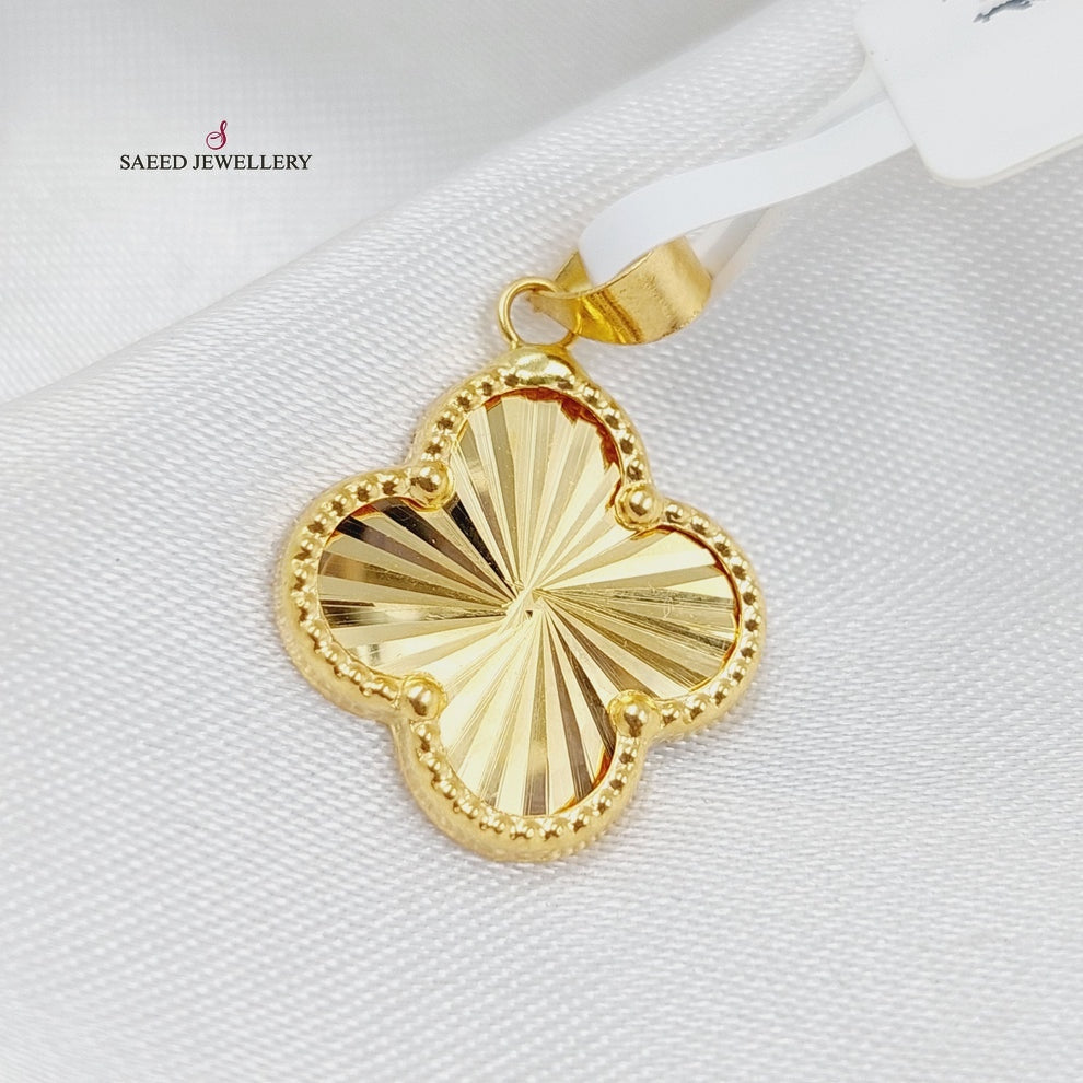 18K Gold 18K Clover Pendant by Saeed Jewelry - Image 4