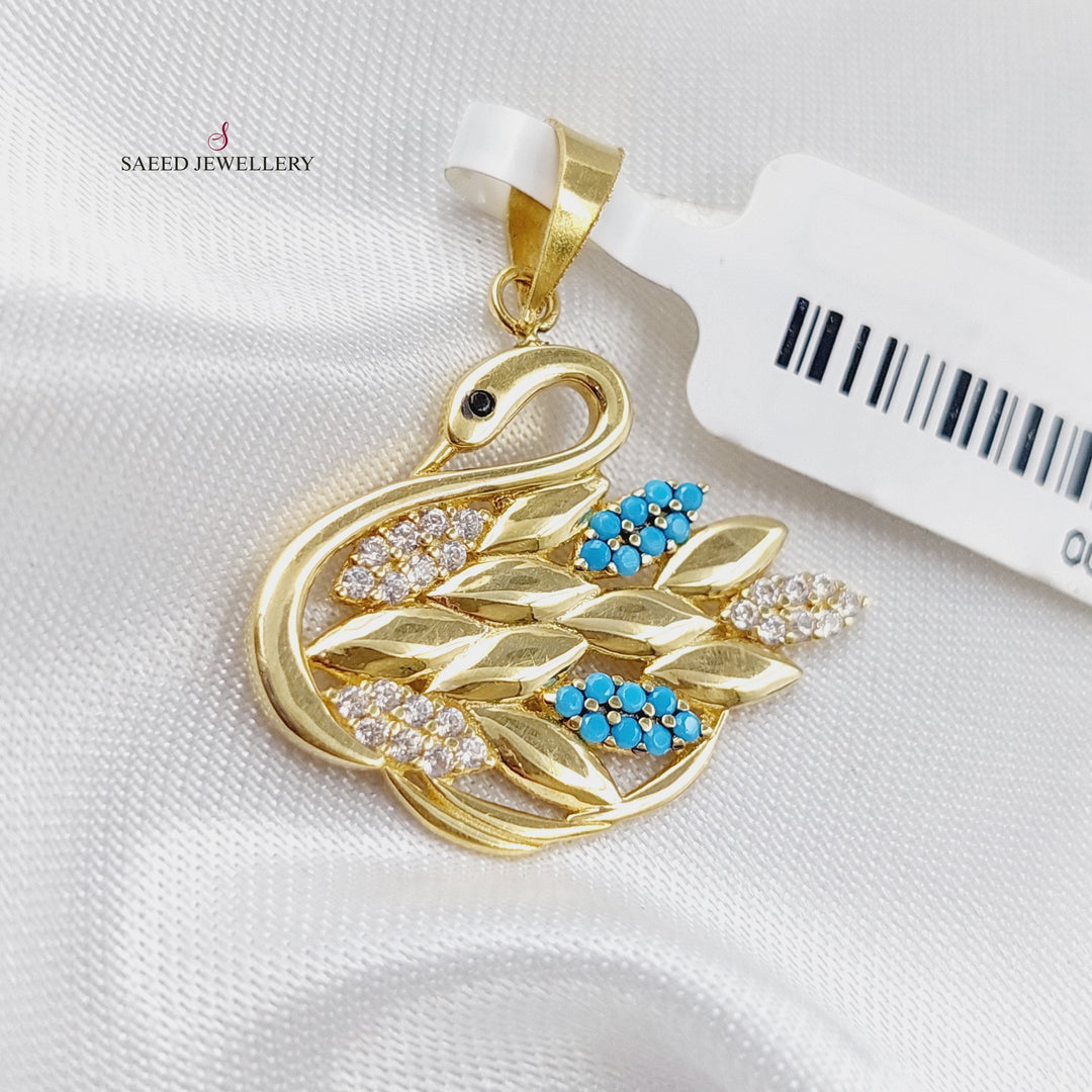 18K Gold Swan Pendant by Saeed Jewelry - Image 1