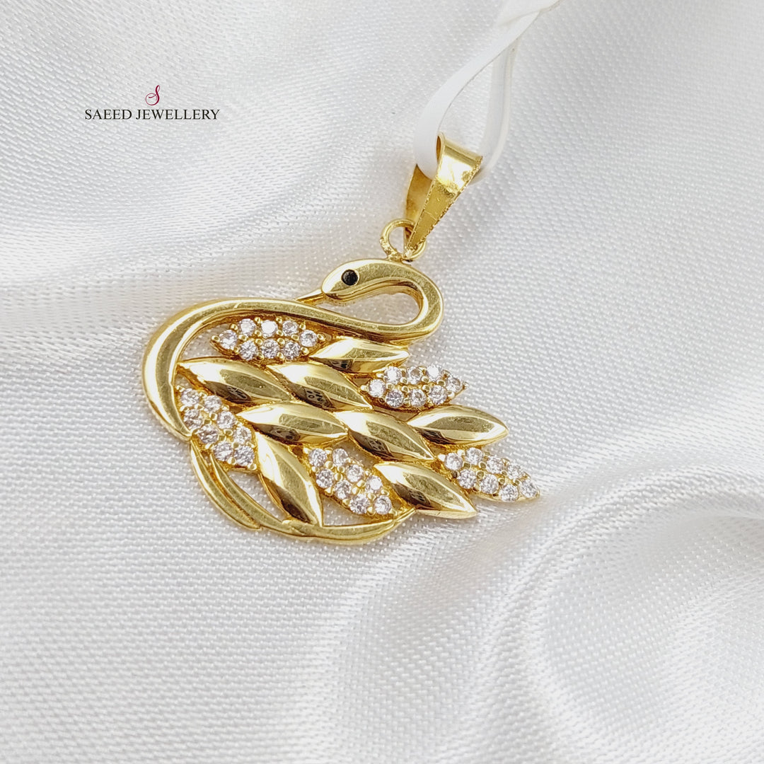 18K Gold Swan Pendant by Saeed Jewelry - Image 3