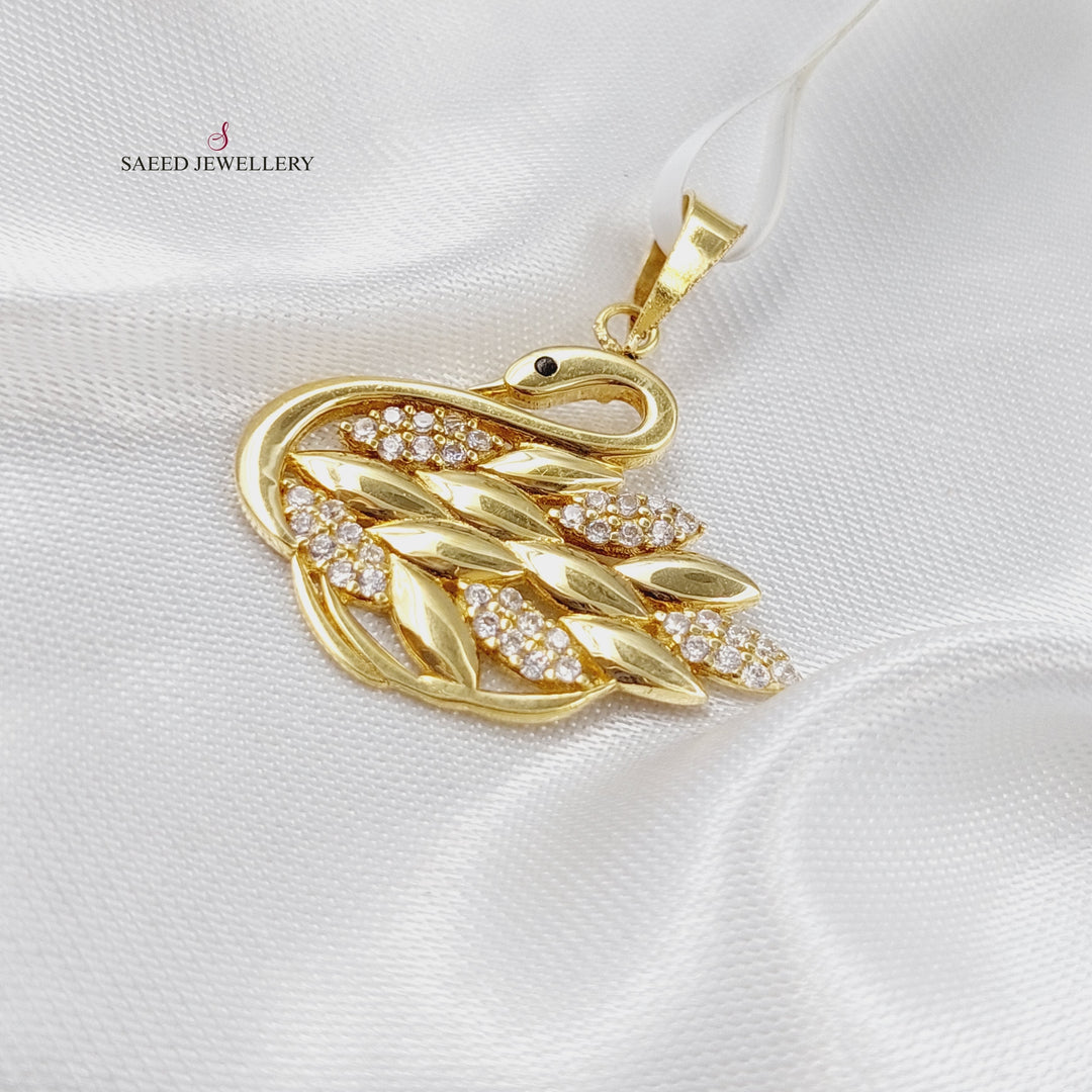 18K Gold Swan Pendant by Saeed Jewelry - Image 1