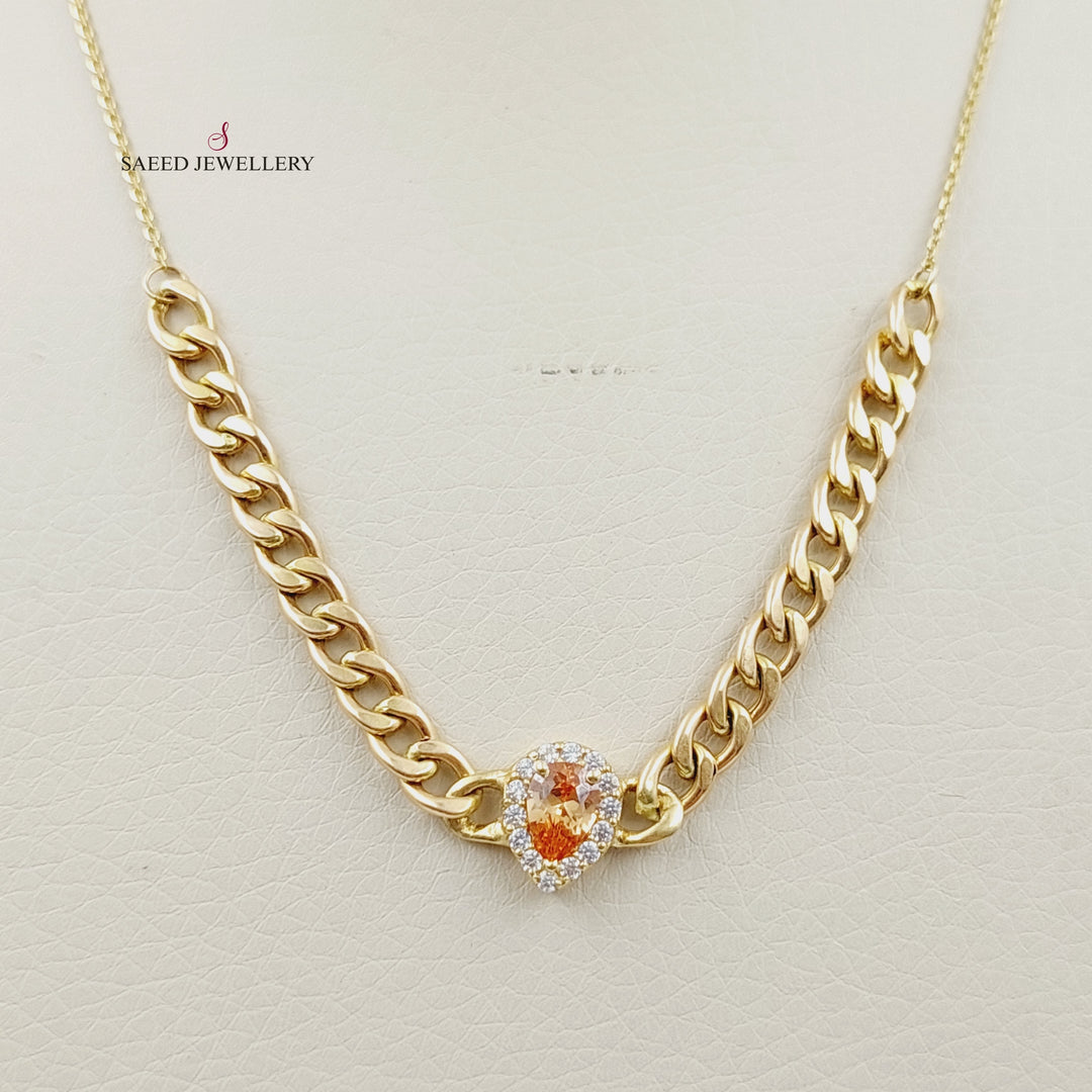 18K Gold Zirconia Necklace by Saeed Jewelry - Image 3