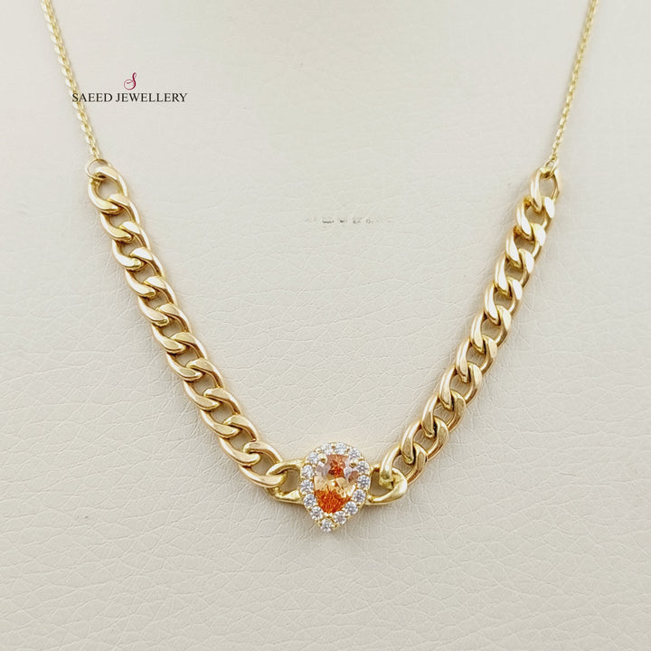 18K Gold Zirconia Necklace by Saeed Jewelry - Image 3