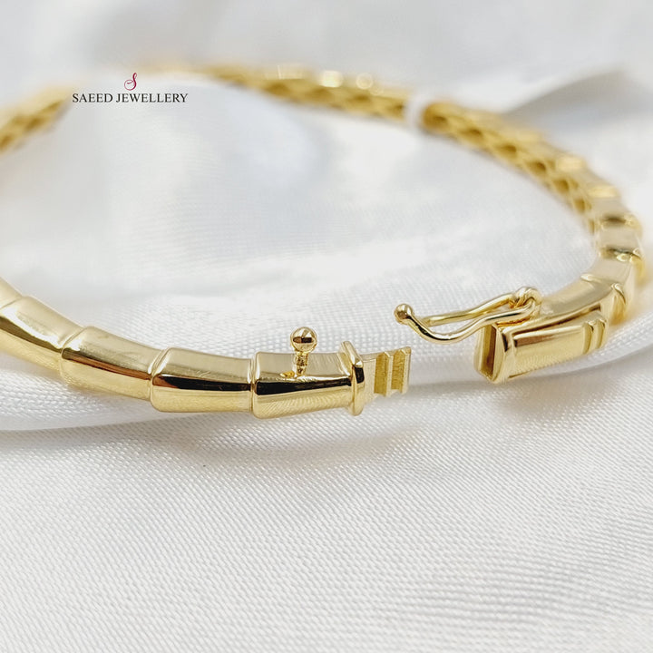 18K Gold Zircon Studded Snake Bangle Bracelet by Saeed Jewelry - Image 4