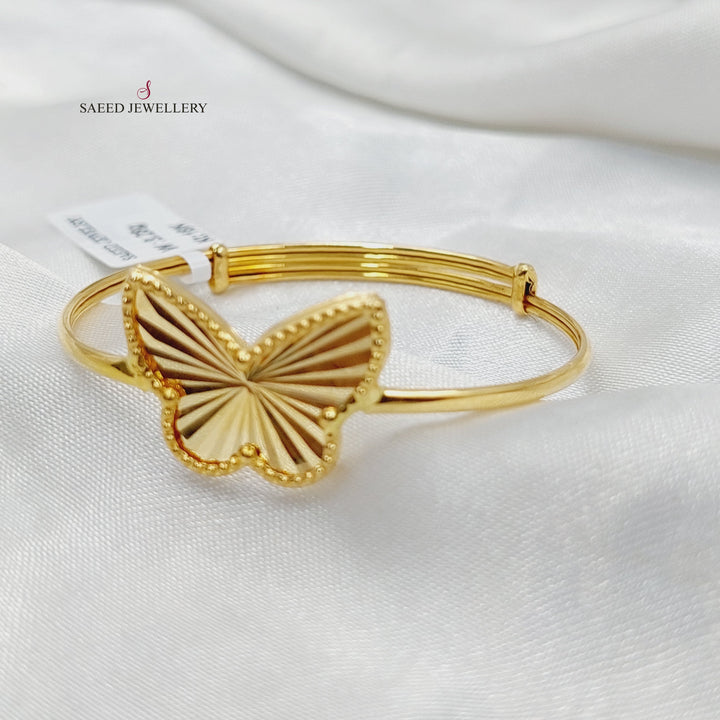 18K Gold Butterfly Children's Bracelet by Saeed Jewelry - Image 5