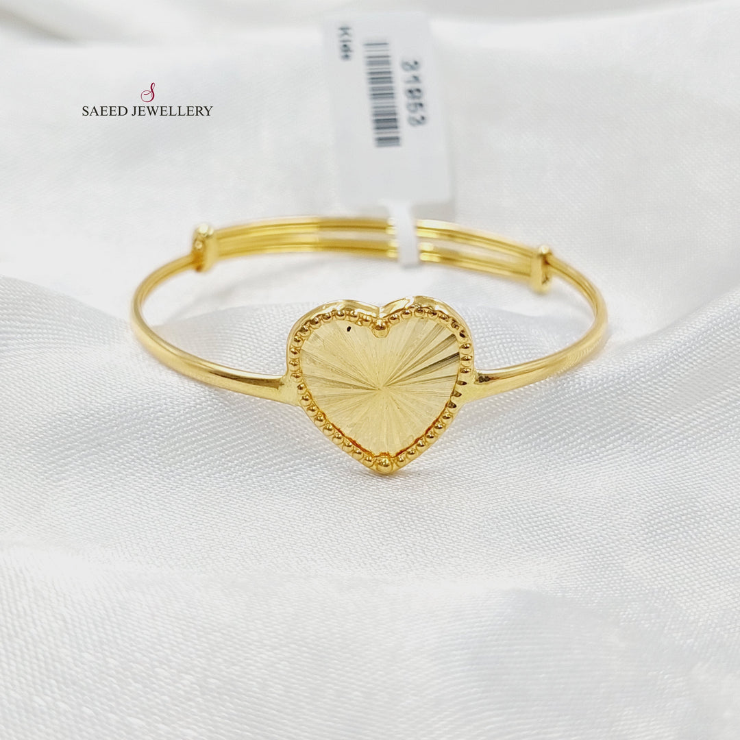 18K Gold Heart Children's Bracelet by Saeed Jewelry - Image 3