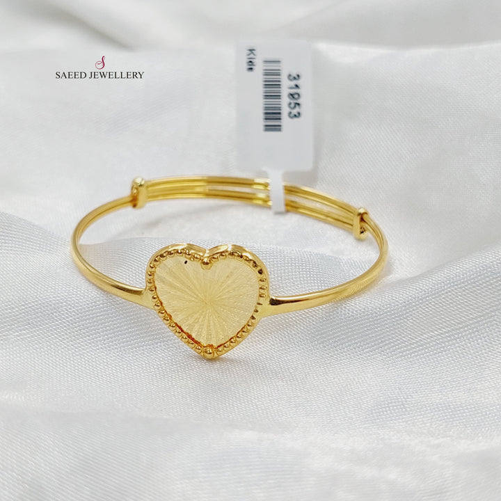 18K Gold Heart Children's Bracelet by Saeed Jewelry - Image 4