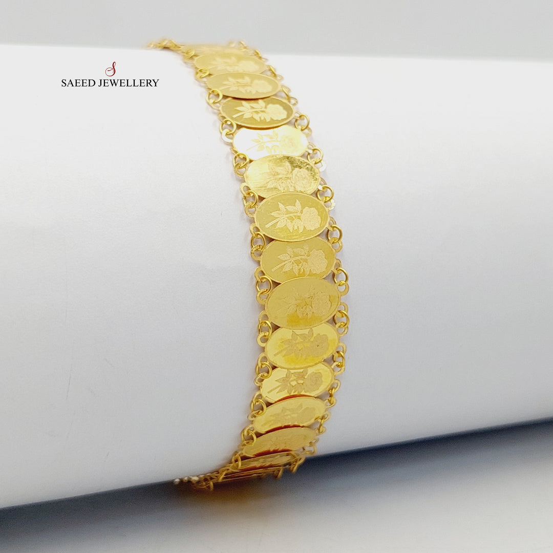 18K Gold Print Ounce Bracelet by Saeed Jewelry - Image 4