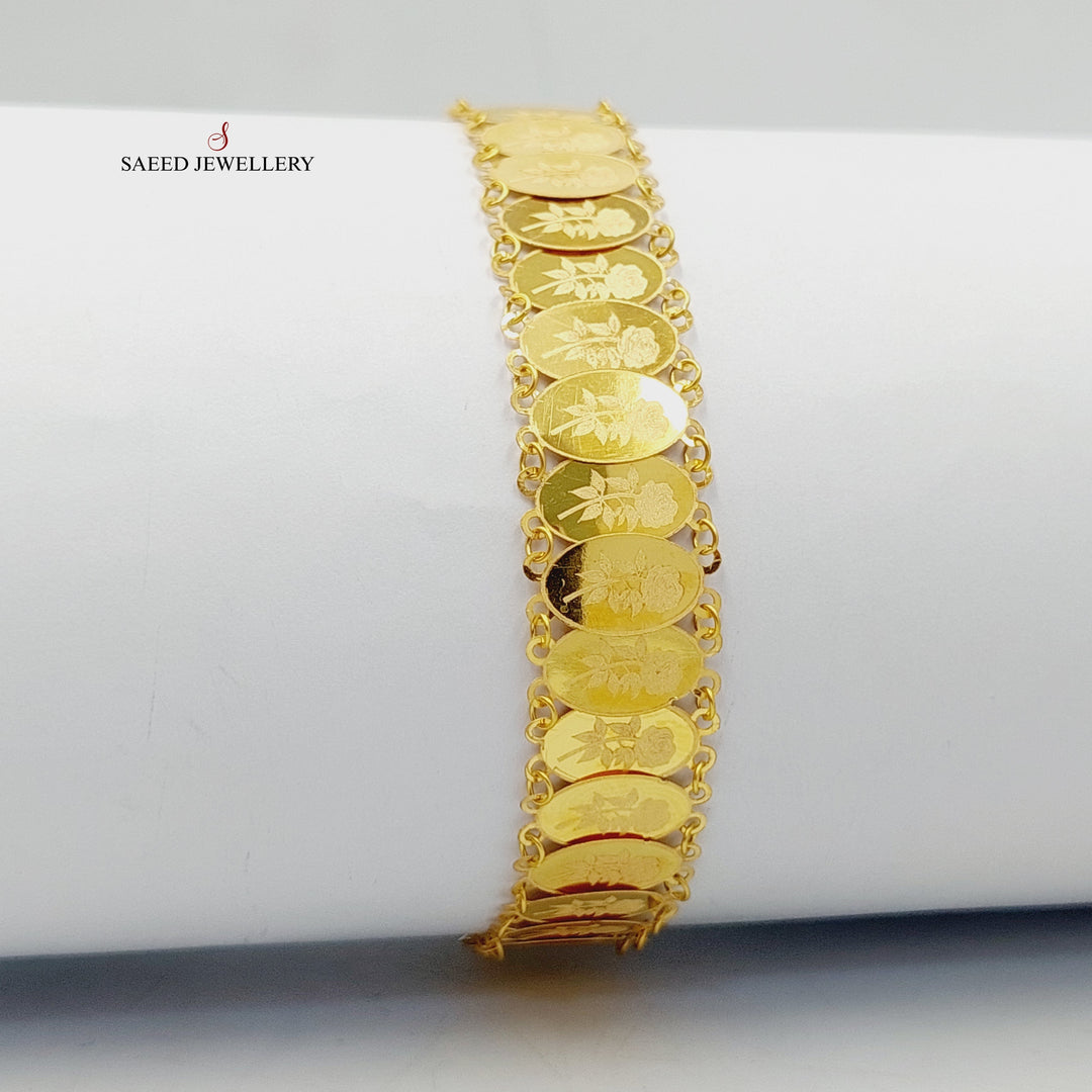 18K Gold Print Ounce Bracelet by Saeed Jewelry - Image 5