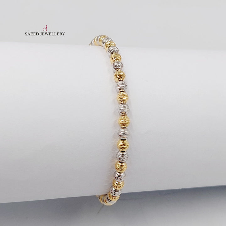 18K Gold Zircon Studded Balls Bracelet by Saeed Jewelry - Image 4