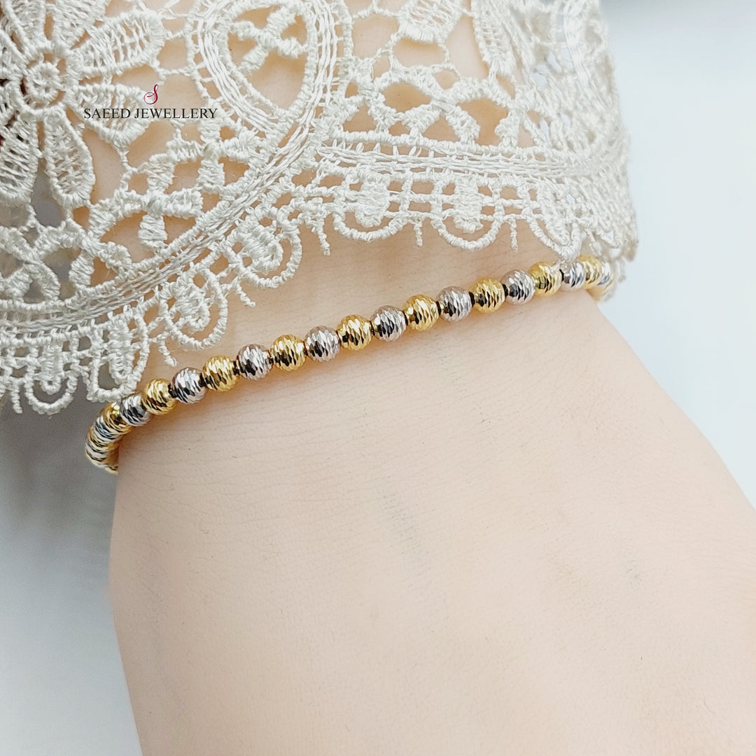 18K Gold Zircon Studded Balls Bracelet by Saeed Jewelry - Image 5