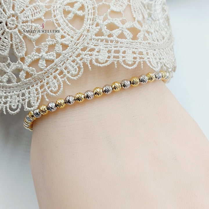 18K Gold Zircon Studded Balls Bracelet by Saeed Jewelry - Image 5