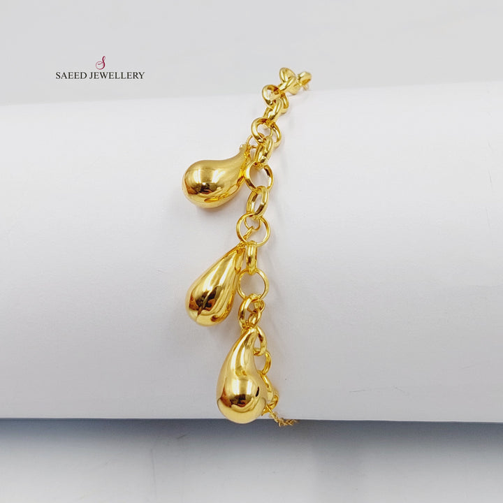 18K Gold Almond Dandash Bracelet by Saeed Jewelry - Image 2