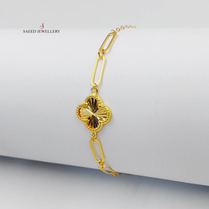 18K Gold Clover Bracelet by Saeed Jewelry - Image 4