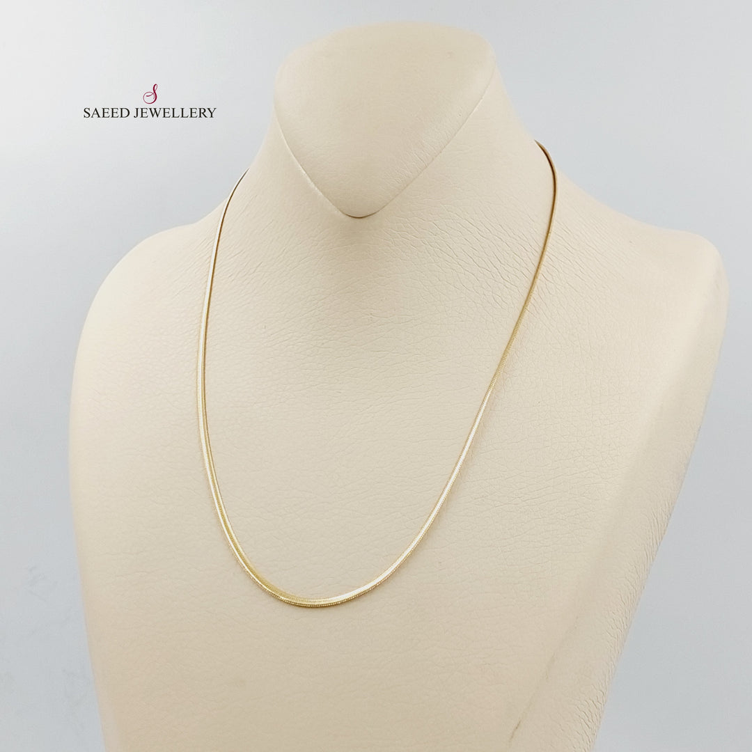 18K Gold Flat Chain 45cm | 17.7" by Saeed Jewelry - Image 3