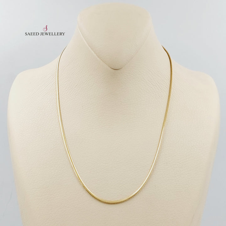 18K Gold Flat Chain 45cm | 17.7" by Saeed Jewelry - Image 1