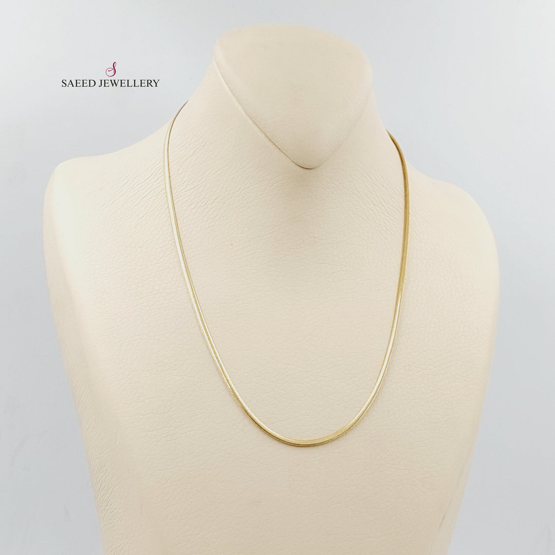 18K Gold Flat Chain 45cm | 17.7" by Saeed Jewelry - Image 4