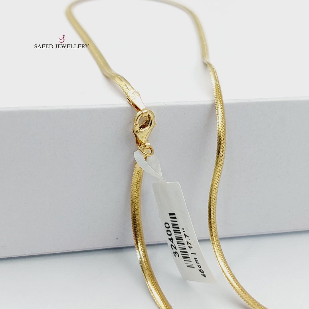 18K Gold Flat Chain 45cm | 17.7" by Saeed Jewelry - Image 5