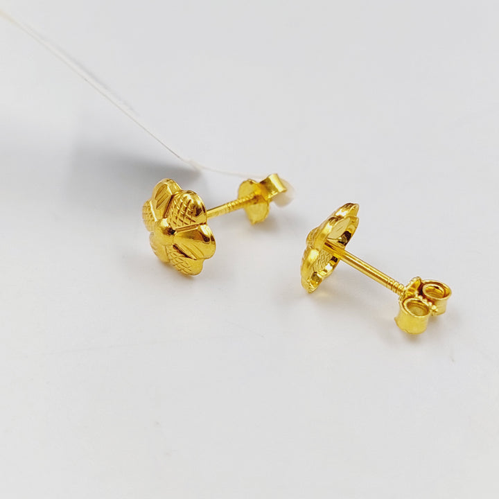 18K Gold Children's Screw Earrings by Saeed Jewelry - Image 3