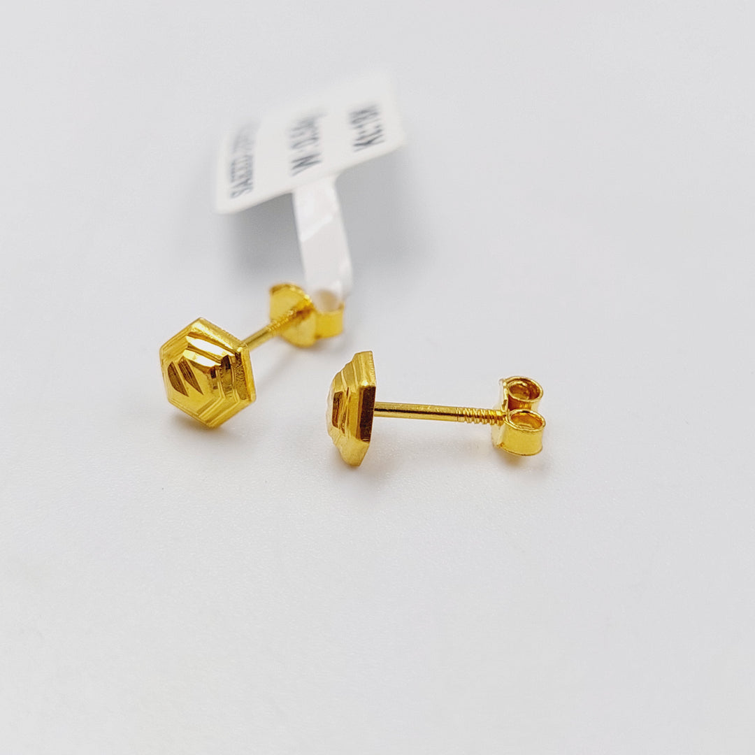 18K Gold Children's Screw Earrings by Saeed Jewelry - Image 2