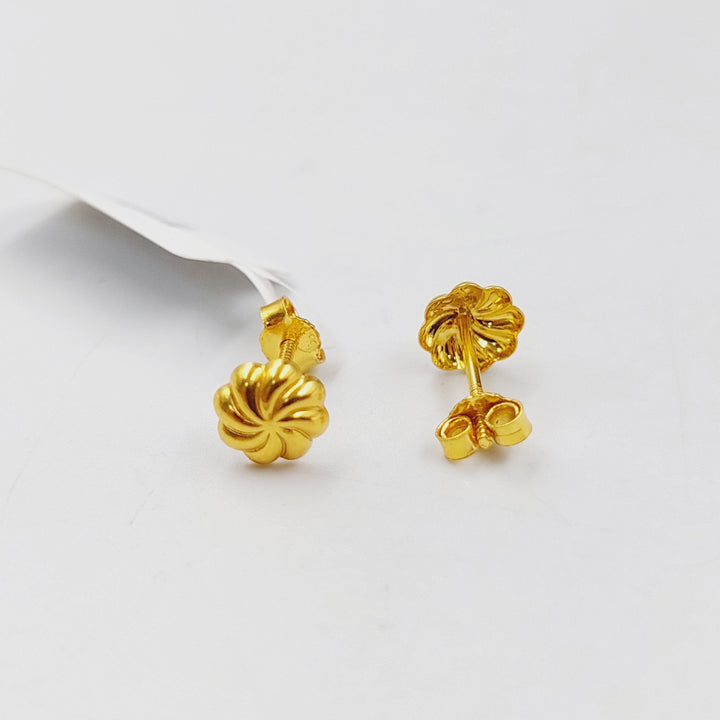 18K Gold Children's Screw Earrings by Saeed Jewelry - Image 2