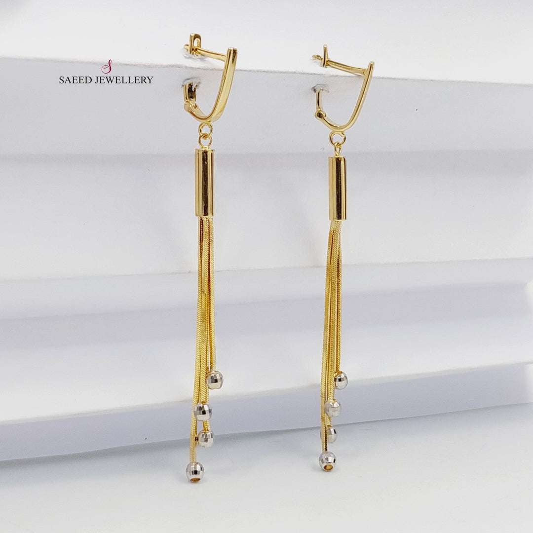 18K Gold Balls Shankle Earrings by Saeed Jewelry - Image 1