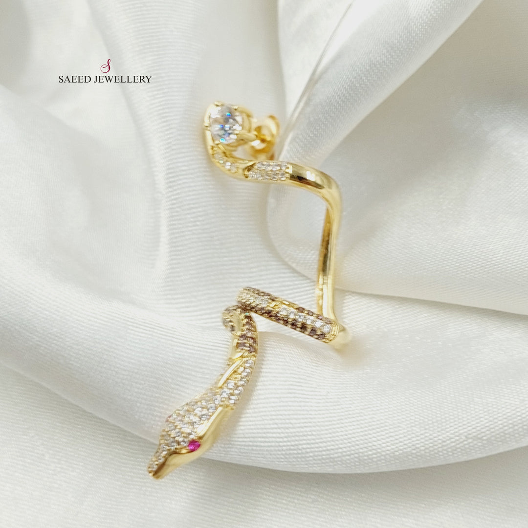 18K Gold Snake Screw Single Earring by Saeed Jewelry - Image 4