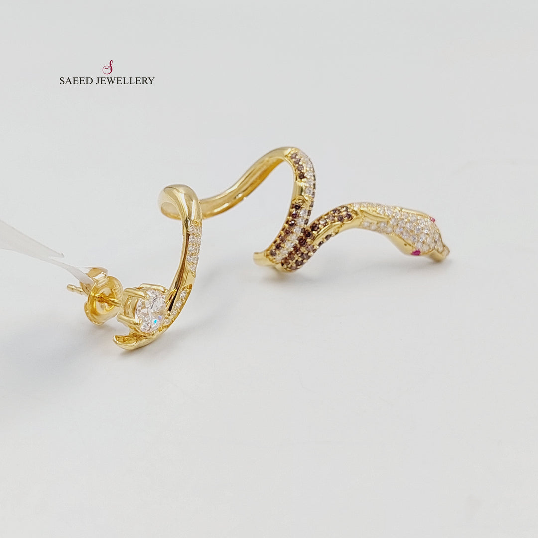 18K Gold Snake Screw Single Earring by Saeed Jewelry - Image 5